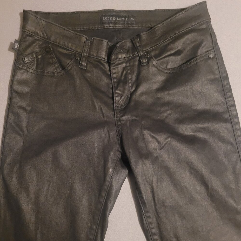 Faux leather skinny jeans